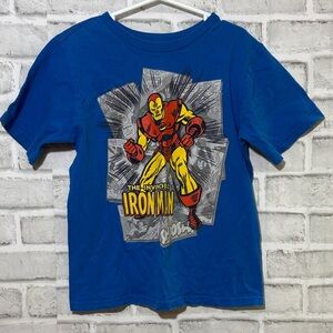 4/$20 Iron Man Blue Kids T-Shirt, size 5/6- superhero